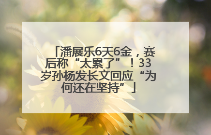 潘展乐6天6金，赛后称“太累了”！33岁孙杨发长文回应“为何还在坚持”