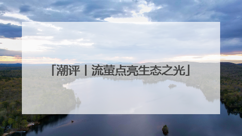 潮评丨流萤点亮生态之光