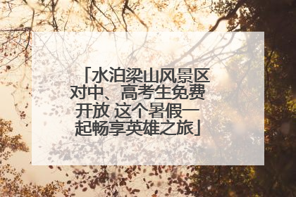 水泊梁山风景区对中、高考生免费开放 这个暑假一起畅享英雄之旅