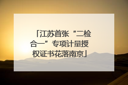 江苏首张“二检合一”专项计量授权证书花落南京