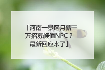 河南一景区月薪三万招募颜值NPC？最新回应来了
