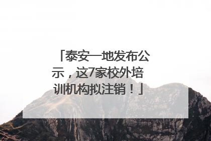 泰安一地发布公示，这7家校外培训机构拟注销！