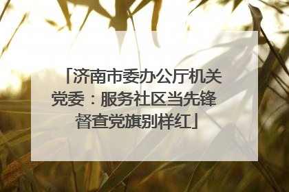 济南市委办公厅机关党委：服务社区当先锋 督查党旗别样红