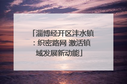 淄博经开区沣水镇：织密路网 激活镇域发展新动能