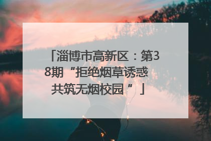 淄博市高新区：第38期“拒绝烟草诱惑 共筑无烟校园 ”