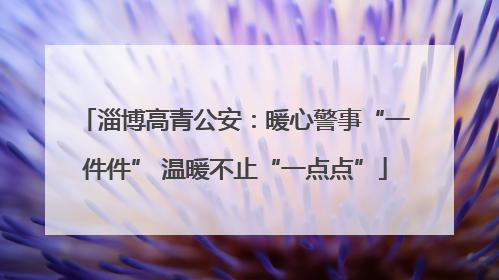淄博高青公安：暖心警事“一件件” 温暖不止“一点点”