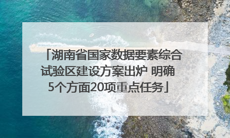 湖南省国家数据要素综合试验区建设方案出炉 明确5个方面20项重点任务
