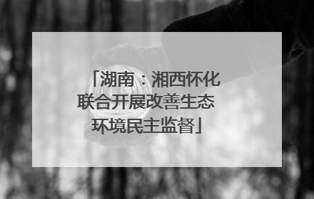 湖南：湘西怀化联合开展改善生态环境民主监督