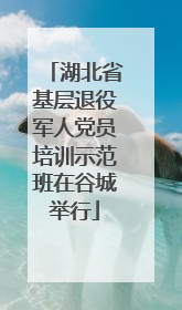 湖北省基层退役军人党员培训示范班在谷城举行
