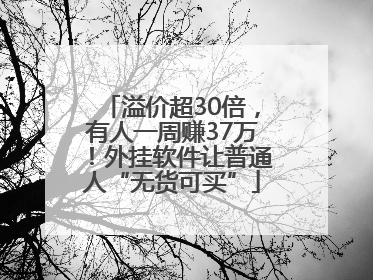 溢价超30倍，有人一周赚37万！外挂软件让普通人“无货可买”
