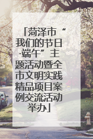 菏泽市“我们的节日·端午”主题活动暨全市文明实践精品项目案例交流活动举办