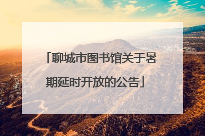 聊城市图书馆关于暑期延时开放的公告