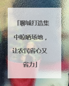 聊城打造集中晾晒场地，让农民省心又省力