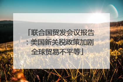 联合国贸发会议报告：美国新关税政策加剧全球贸易不平等
