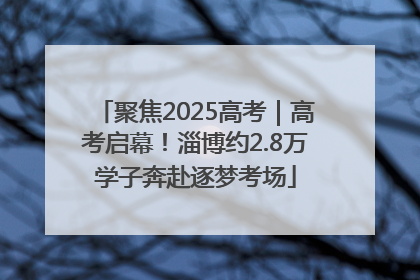 聚焦2025高考｜高考启幕！淄博约2.8万学子奔赴逐梦考场