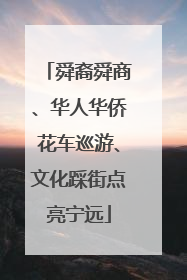 舜裔舜商、华人华侨花车巡游、文化踩街点亮宁远