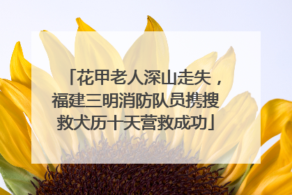 花甲老人深山走失，福建三明消防队员携搜救犬历十天营救成功