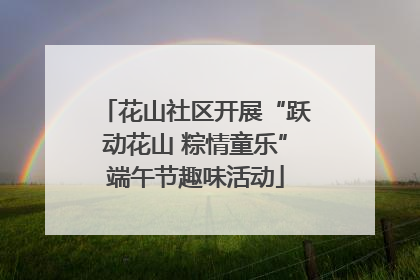 花山社区开展“跃动花山 粽情童乐”端午节趣味活动
