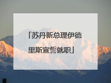 苏丹新总理伊德里斯宣誓就职