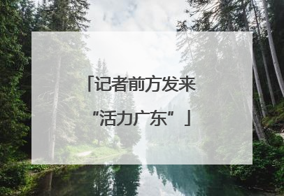 记者前方发来“活力广东”