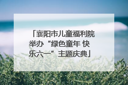 襄阳市儿童福利院举办“绿色童年 快乐六一”主题庆典