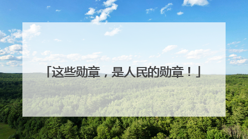 这些勋章，是人民的勋章！