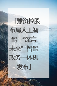 豫资控股布局人工智能 “深言未来”智能政务一体机发布