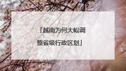 越南为何大幅调整省级行政区划