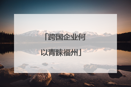 跨国企业何以青睐福州