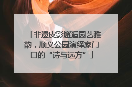 非遗皮影邂逅园艺雅韵，顺义公园演绎家门口的“诗与远方”