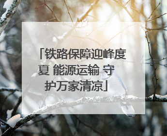 铁路保障迎峰度夏 能源运输 守护万家清凉