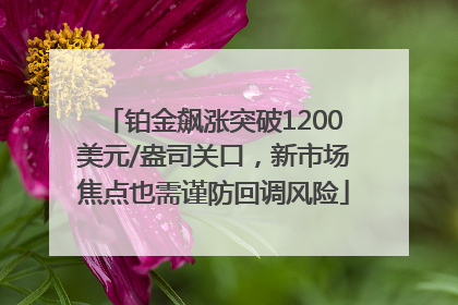 铂金飙涨突破1200美元/盎司关口，新市场焦点也需谨防回调风险