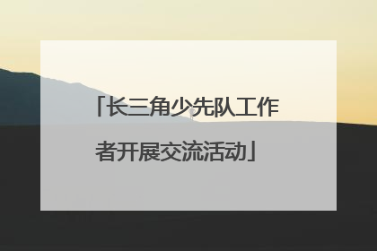 长三角少先队工作者开展交流活动