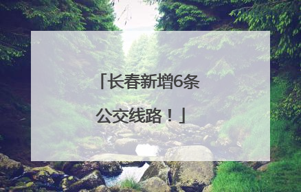 长春新增6条公交线路！