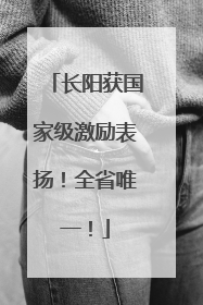 长阳获国家级激励表扬！全省唯一！