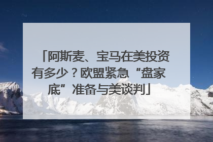 阿斯麦、宝马在美投资有多少？欧盟紧急“盘家底”准备与美谈判