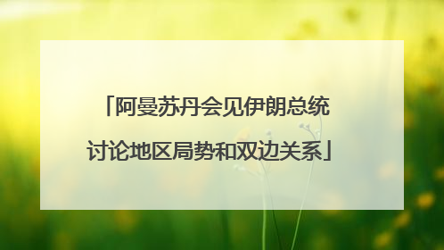 阿曼苏丹会见伊朗总统 讨论地区局势和双边关系