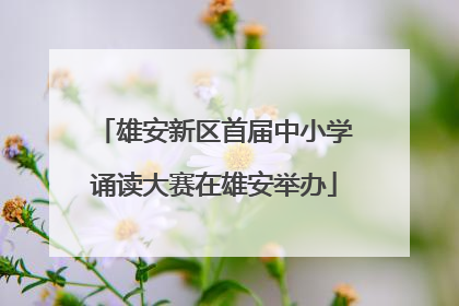 雄安新区首届中小学诵读大赛在雄安举办
