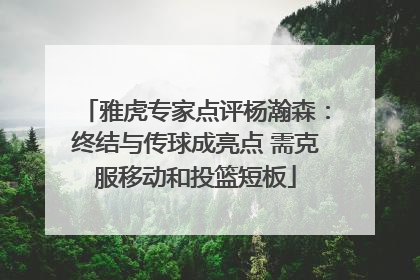 雅虎专家点评杨瀚森：终结与传球成亮点 需克服移动和投篮短板