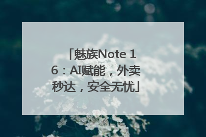 魅族Note 16：AI赋能，外卖秒达，安全无忧