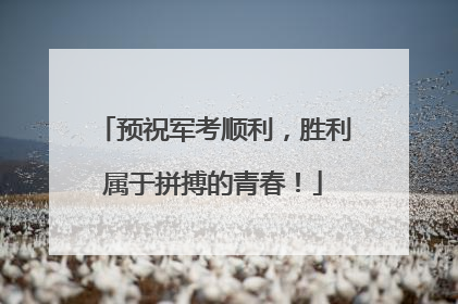 预祝军考顺利，胜利属于拼搏的青春！