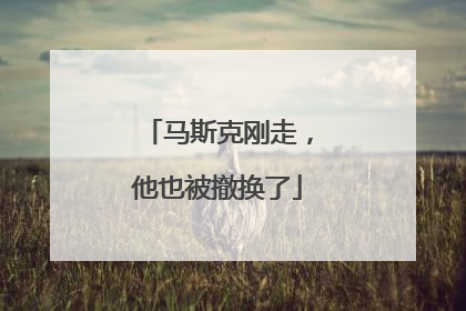 马斯克刚走，他也被撤换了
