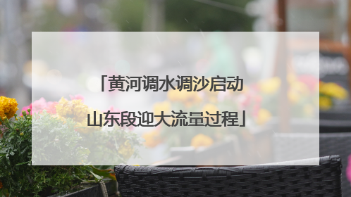 黄河调水调沙启动 山东段迎大流量过程
