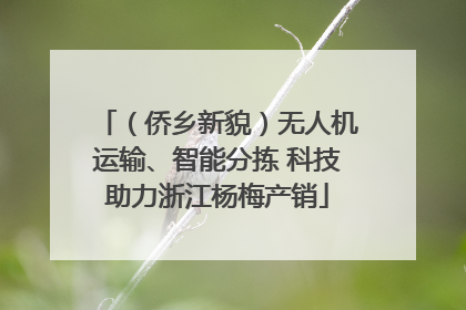 （侨乡新貌）无人机运输、智能分拣 科技助力浙江杨梅产销