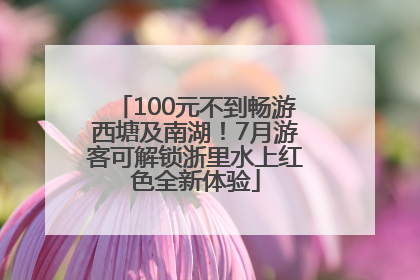 100元不到畅游西塘及南湖！7月游客可解锁浙里水上红色全新体验