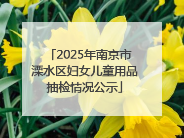 2025年南京市溧水区妇女儿童用品抽检情况公示