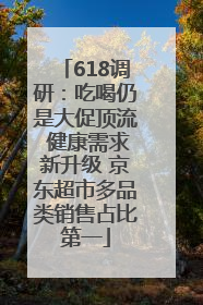 618调研：吃喝仍是大促顶流 健康需求新升级 京东超市多品类销售占比第一